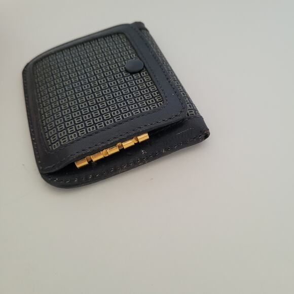 Bally Vintage Coin Key Holder Wallet Leather Mini Navy Blue Bifold Small Logo - Picture 8 of 9